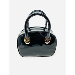 Gianfranco Ferre Black Patent Leather Mini Purse Bag